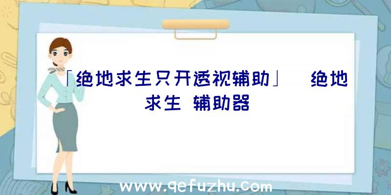 「绝地求生只开透视辅助」|绝地求生